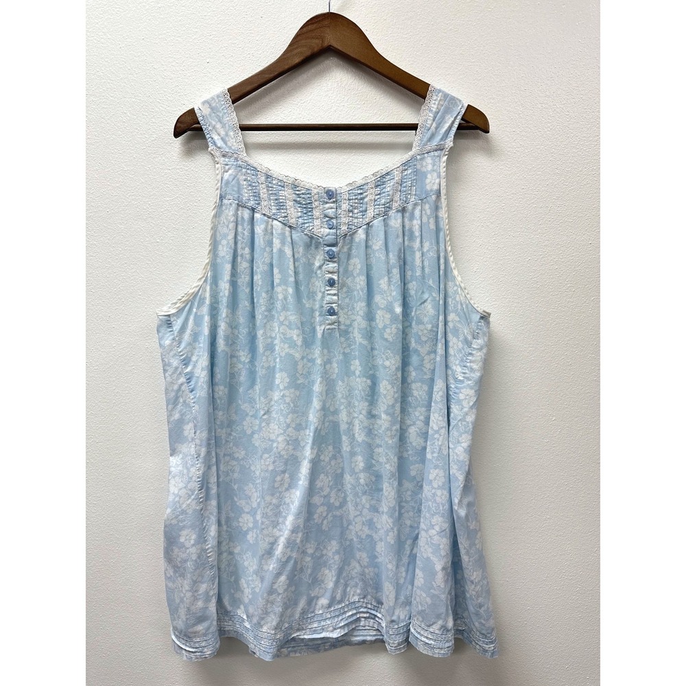 Unbranded Cottagecore Cotton Sleep Dress Blue Floral L